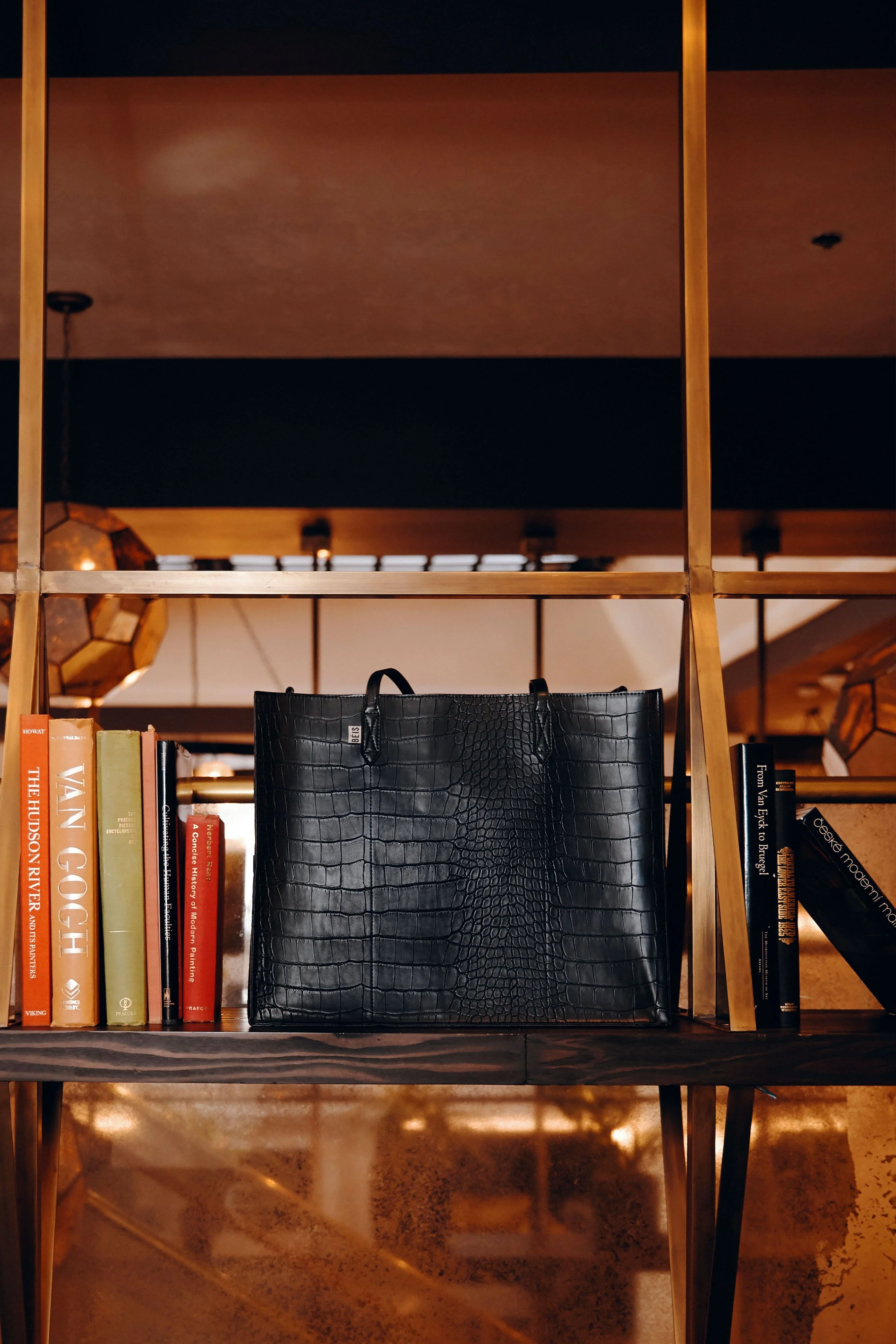 Resale The Large Work Tote in Black Croc - Image 7
