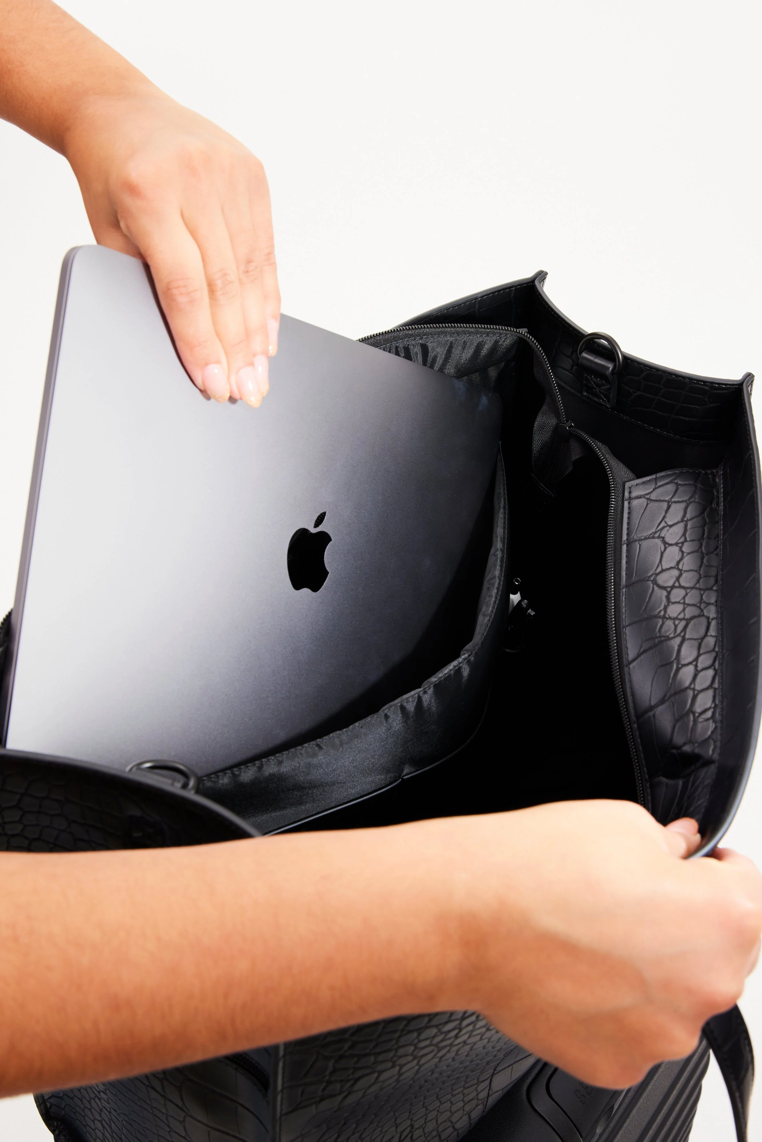 Resale The Large Work Tote in Black Croc - Image 6