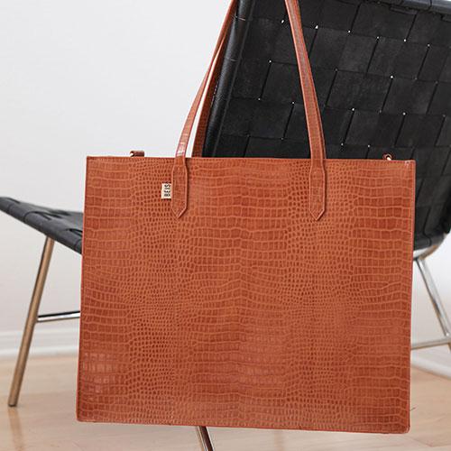 Resale The Large Work Tote in Cognac Croc - Image 11