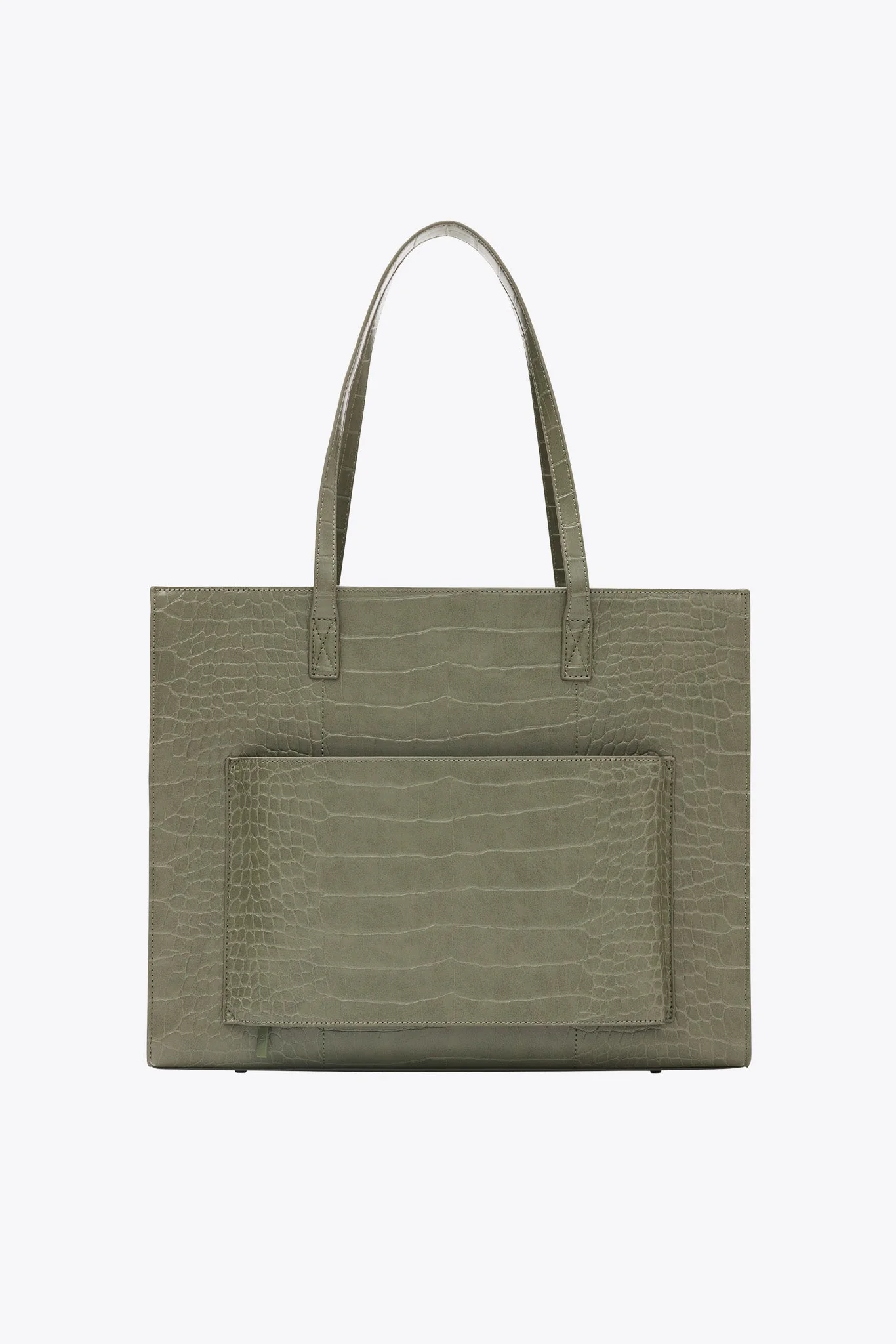 Resale The Large Work Tote in Olive Croc - Image 3