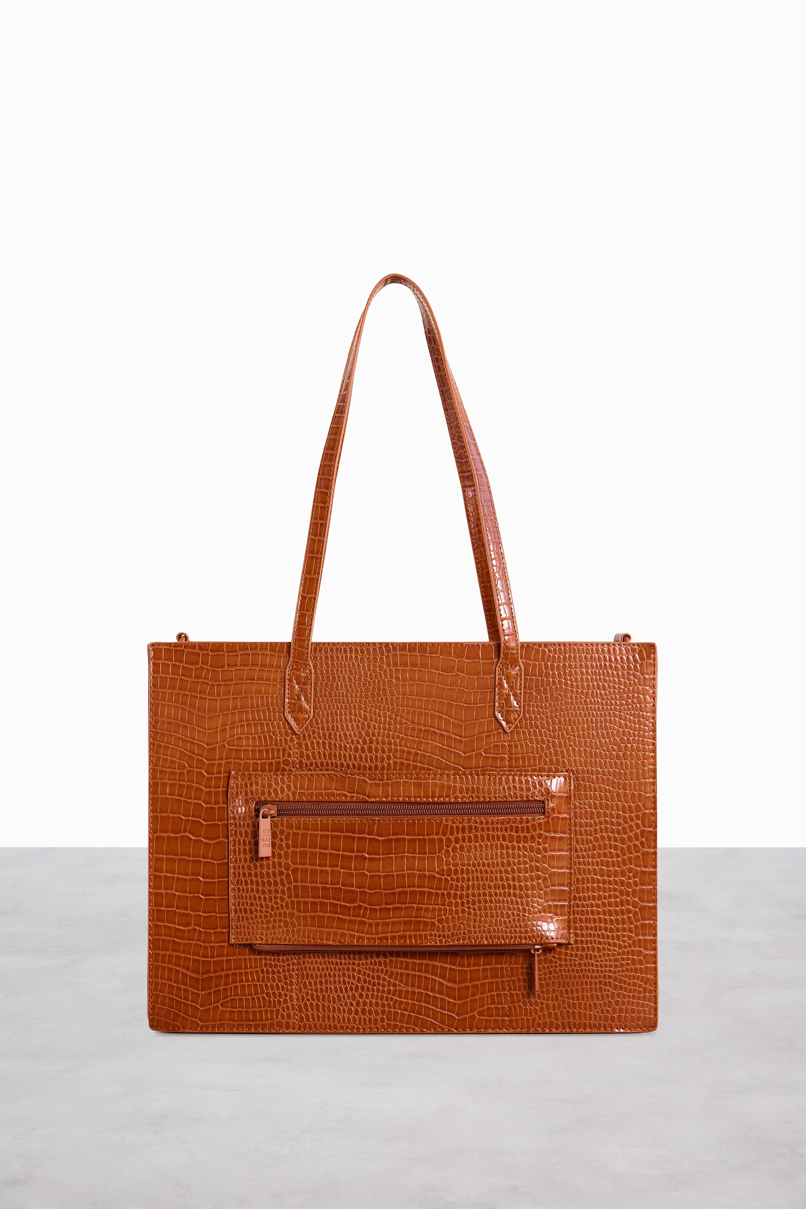 Resale The Work Tote in Cognac Croc - Image 4