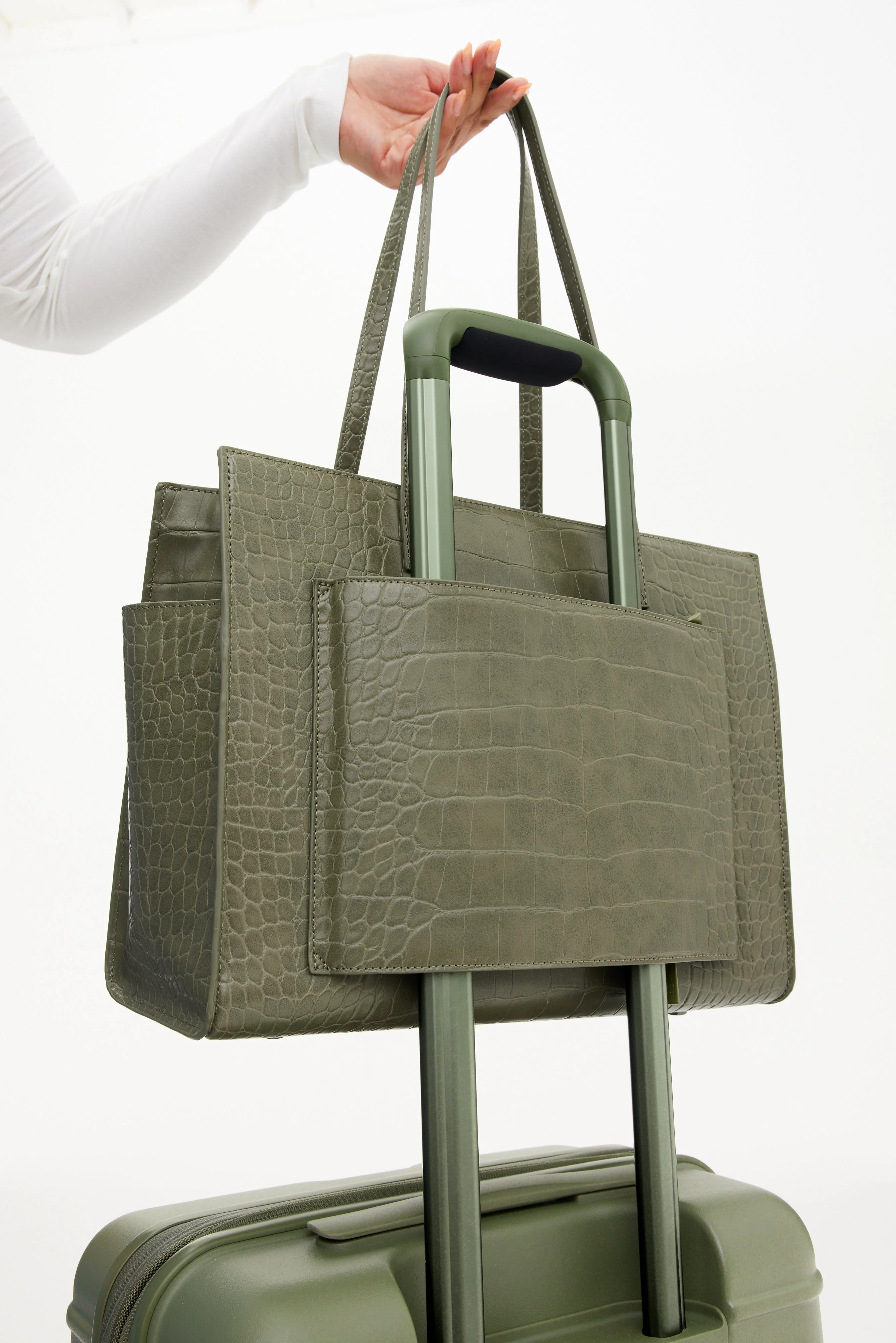 Resale The Work Tote in Olive Croc - Image 6