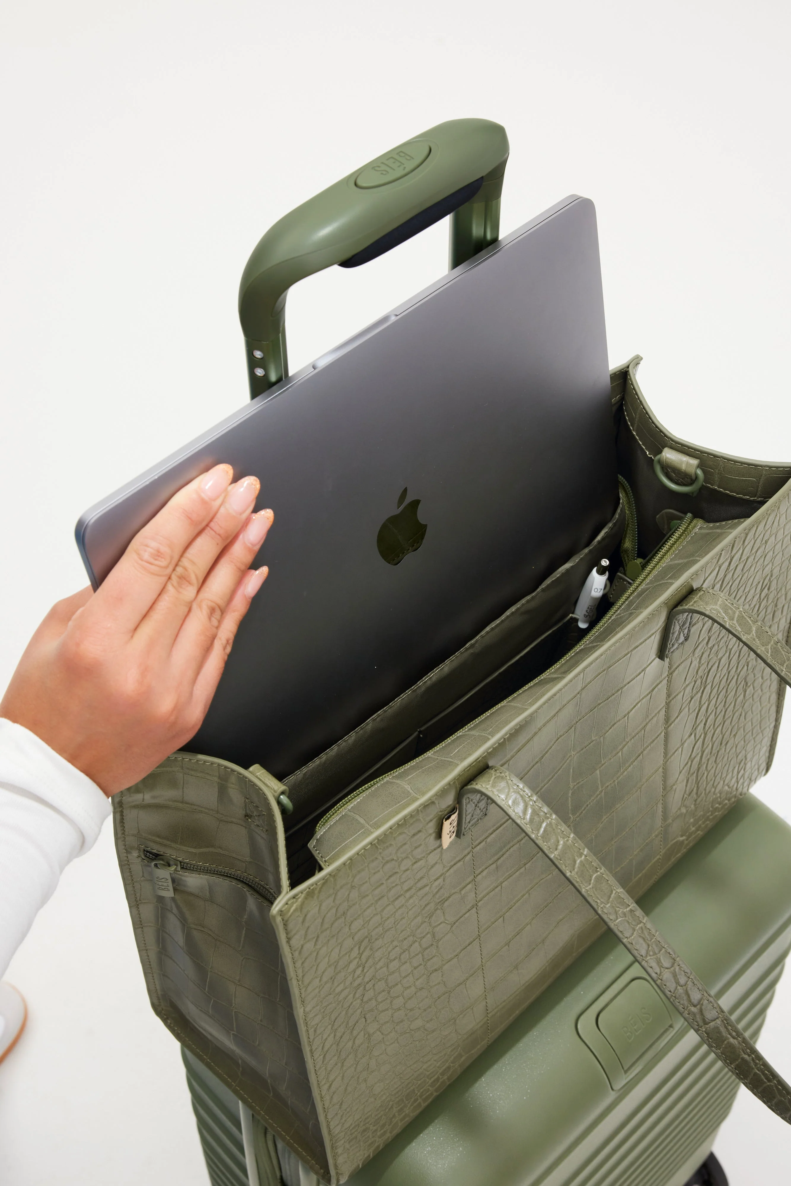 Resale The Work Tote in Olive Croc - Image 8