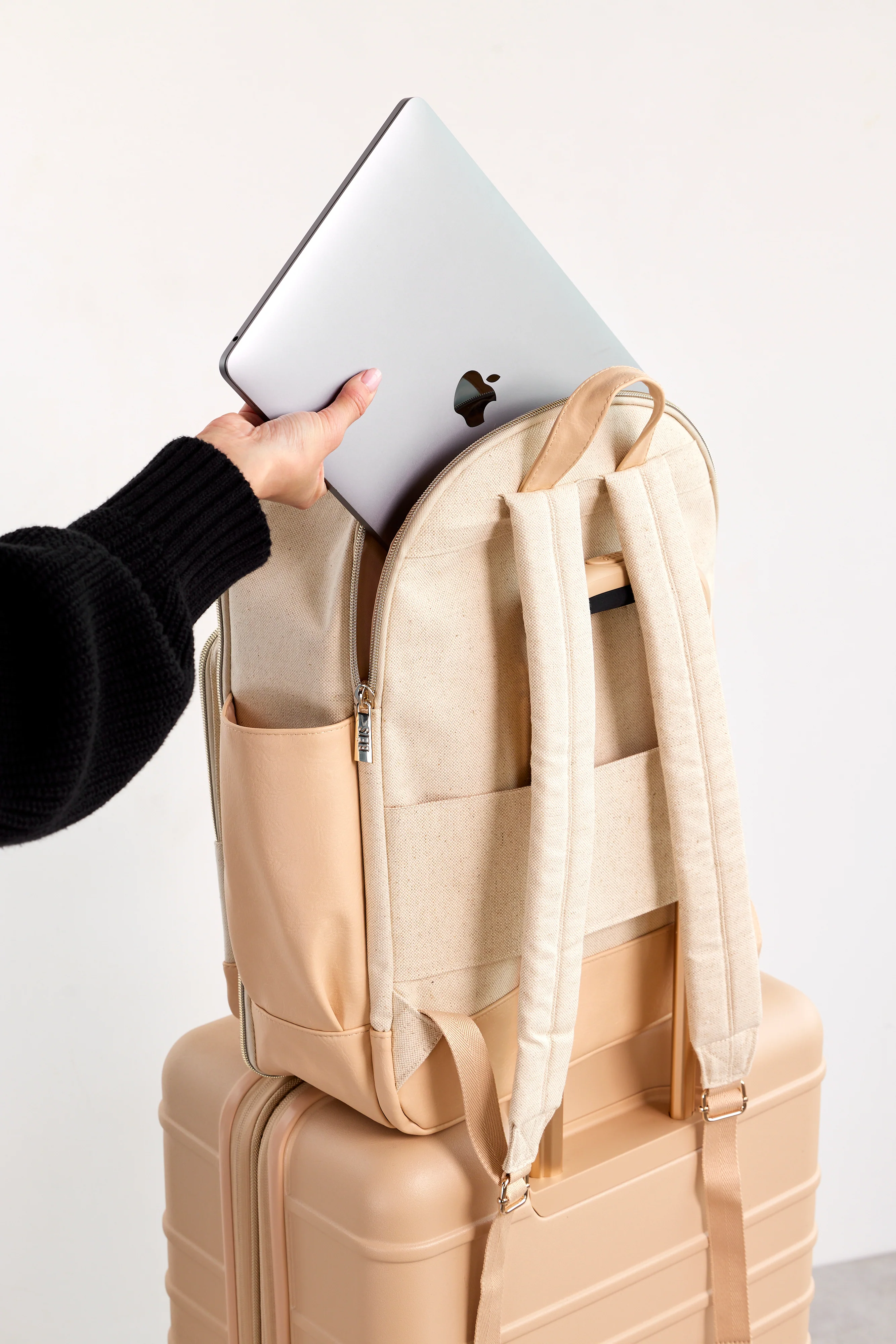 The Travel Backpack in Beige - Image 7