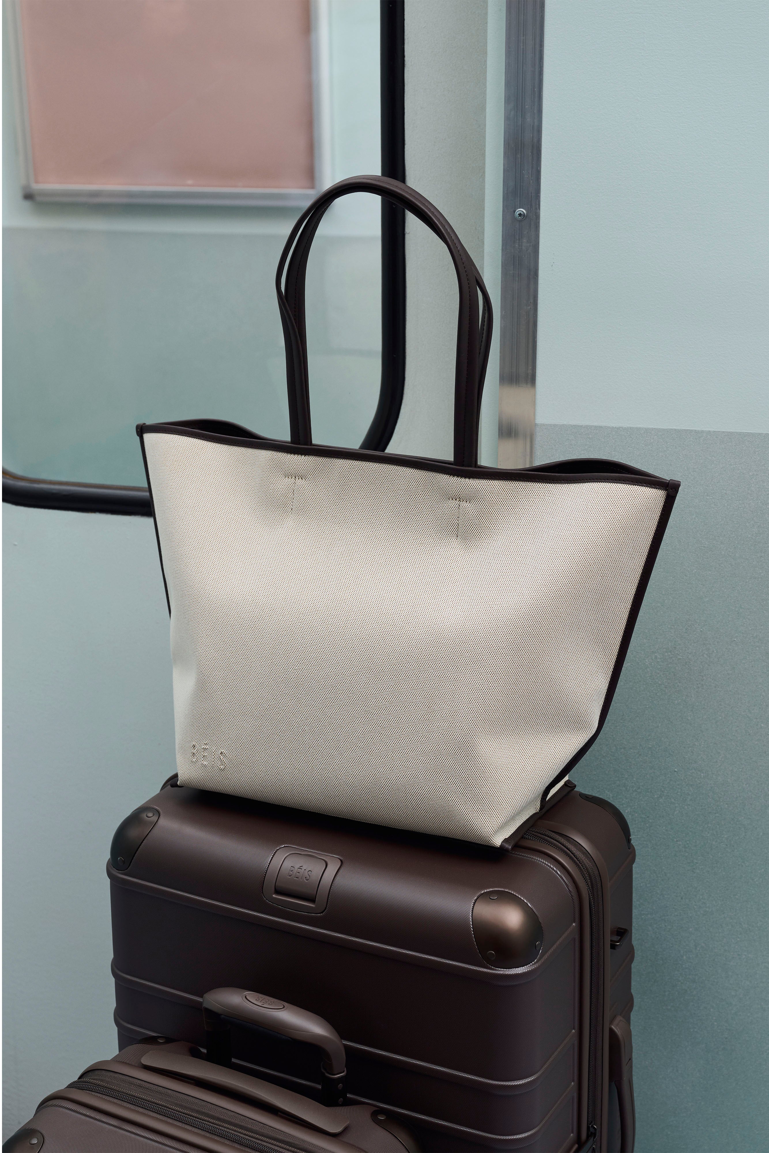 The Canvas and Leather Tote in Espresso - Image 4