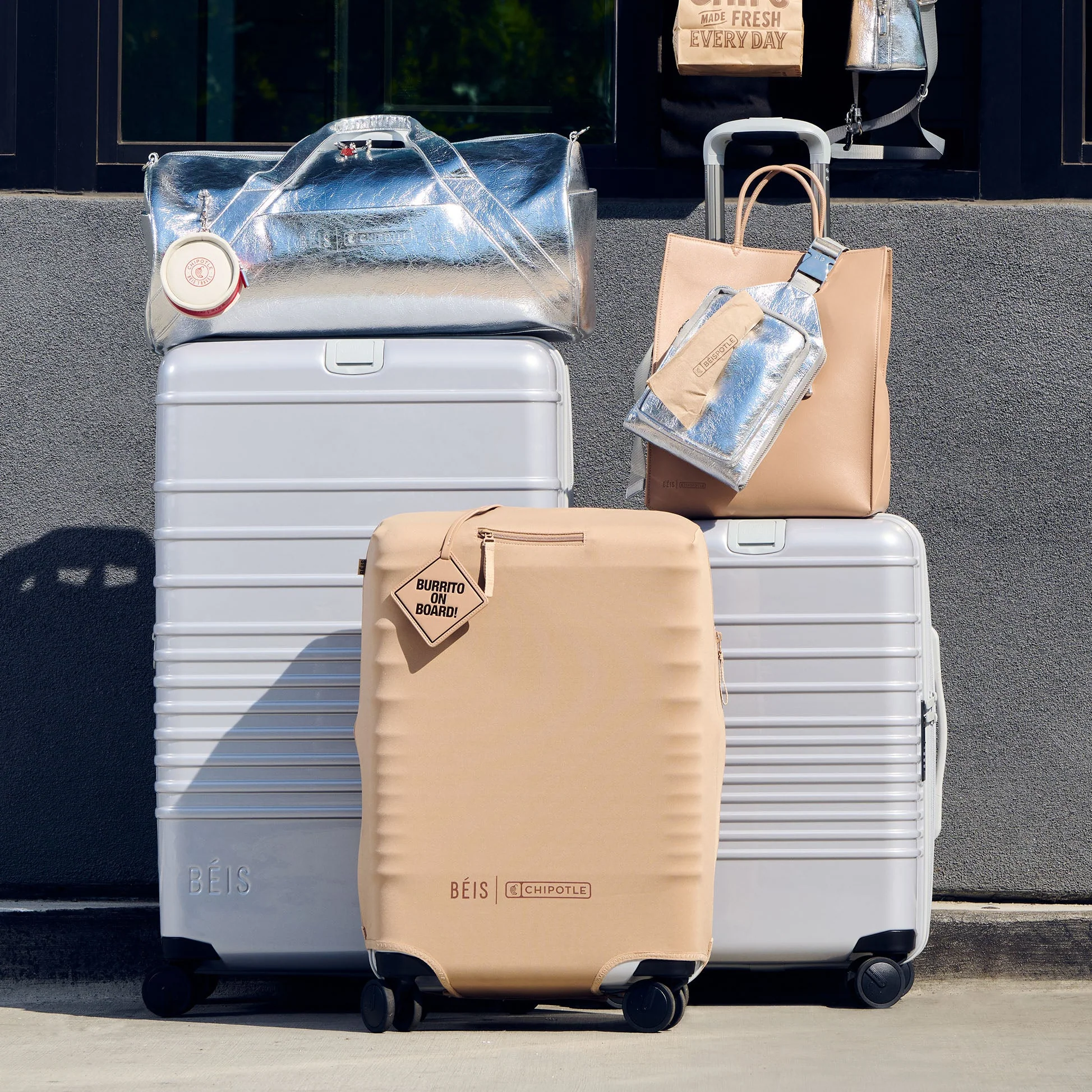 BÉIS x Chipotle The Carry-On Luggage Cover in Kraft Brown - Image 2