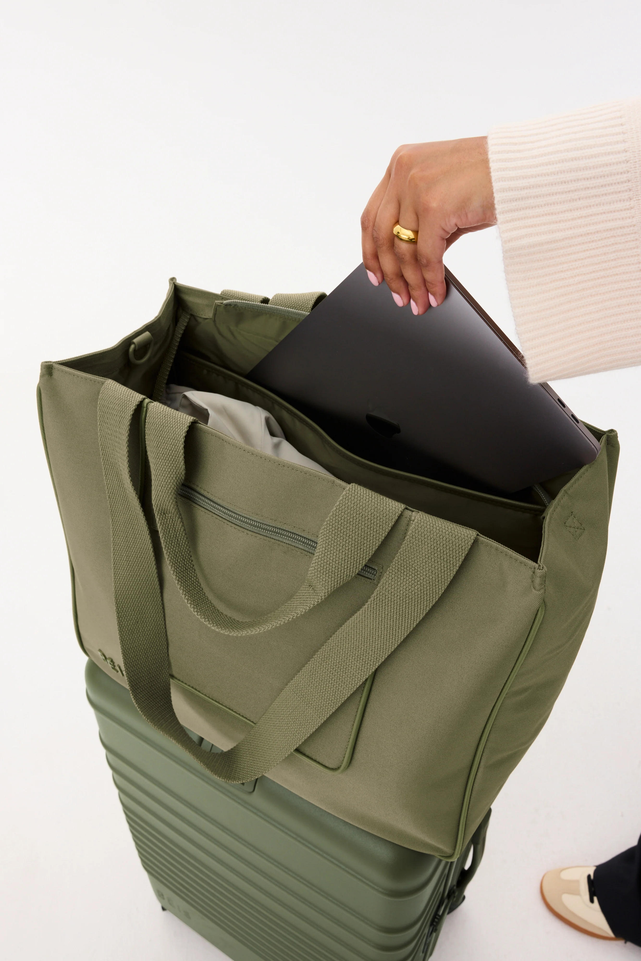 The East To West Tote in Olive - Image 4