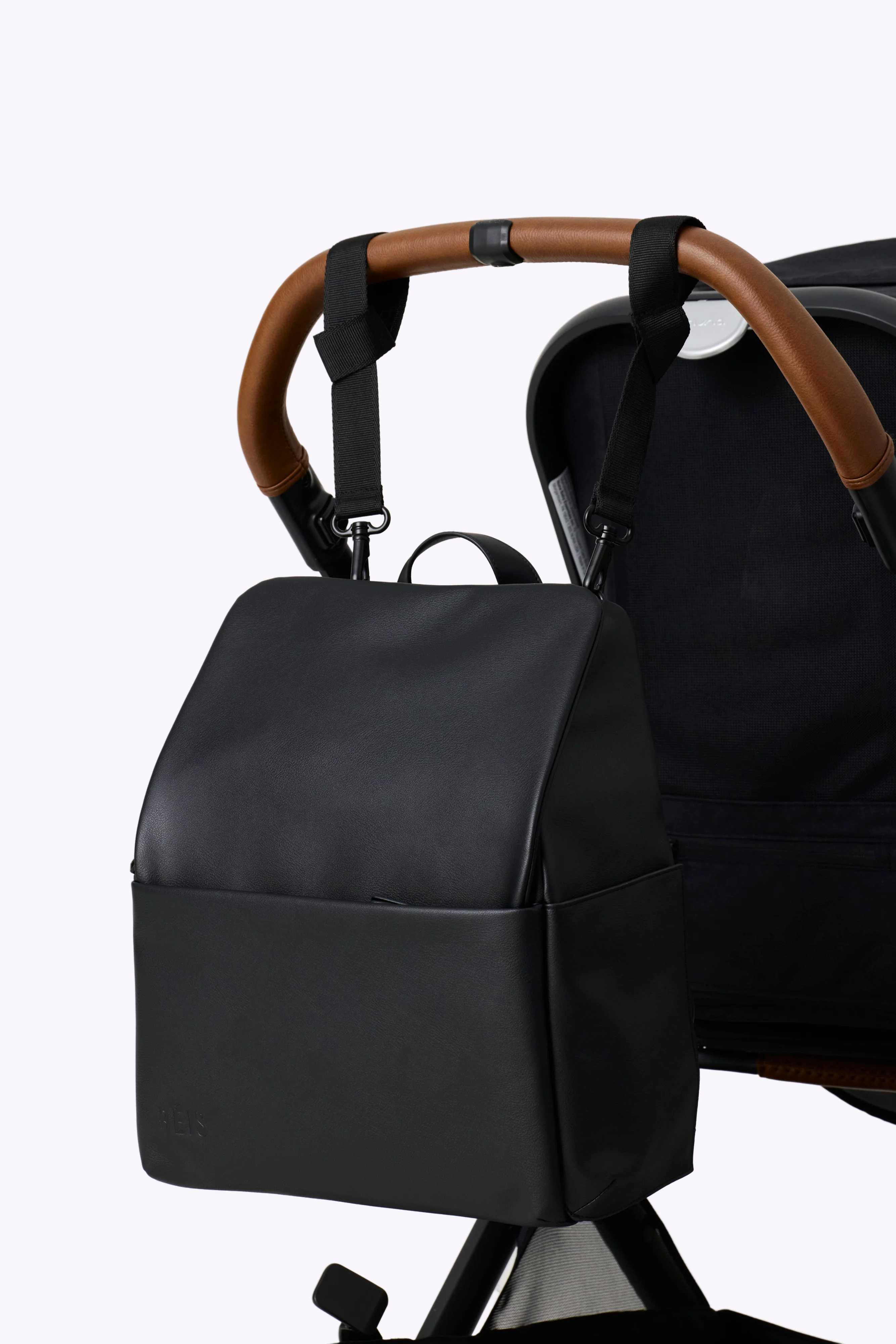 The Everyday Diaper Backpack in Black Vegan Leather - Image 3