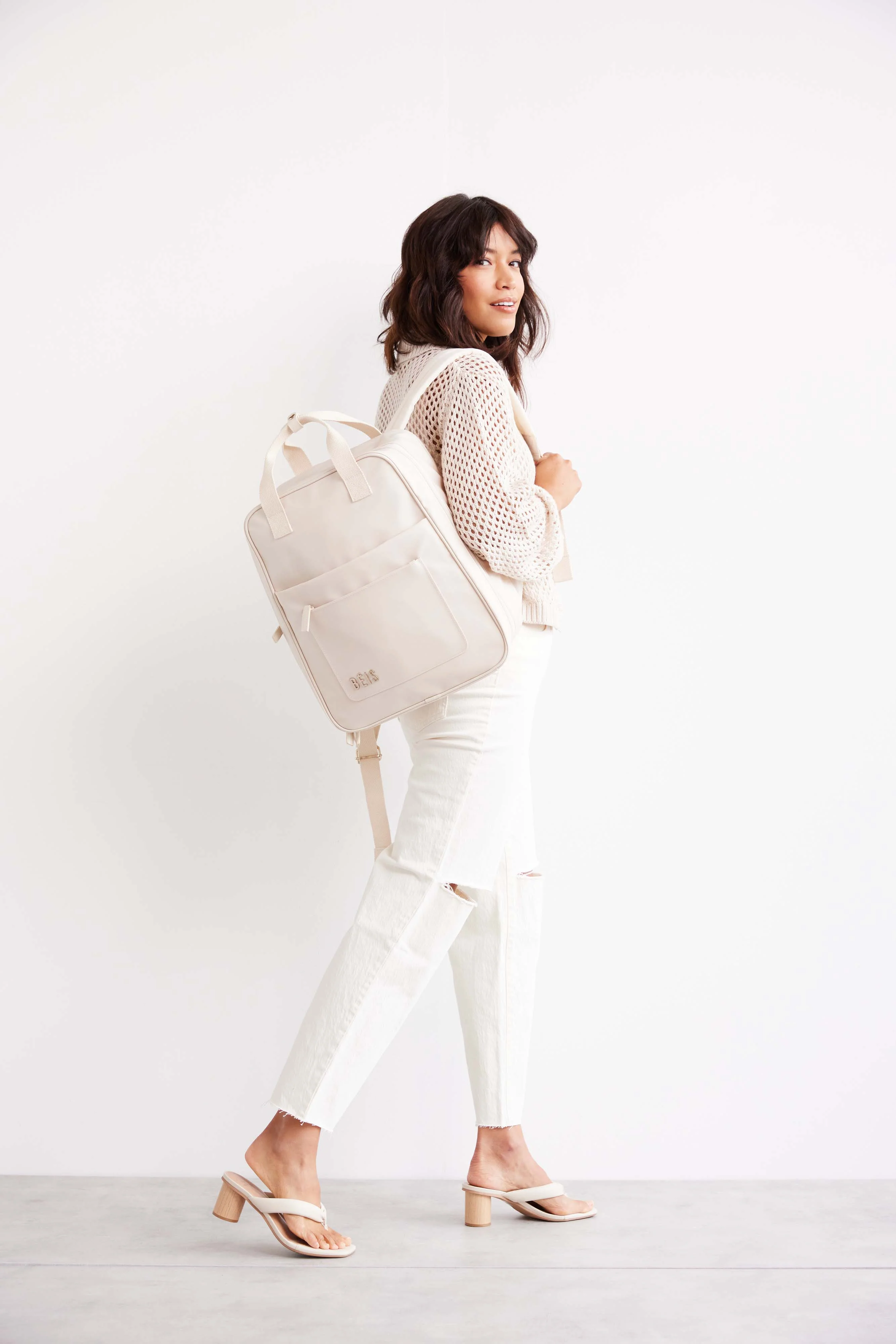 The Expandable Backpack in Beige - Image 5