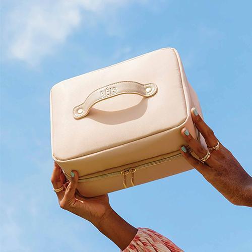 The Hanging Cosmetic Case in Beige - Image 8