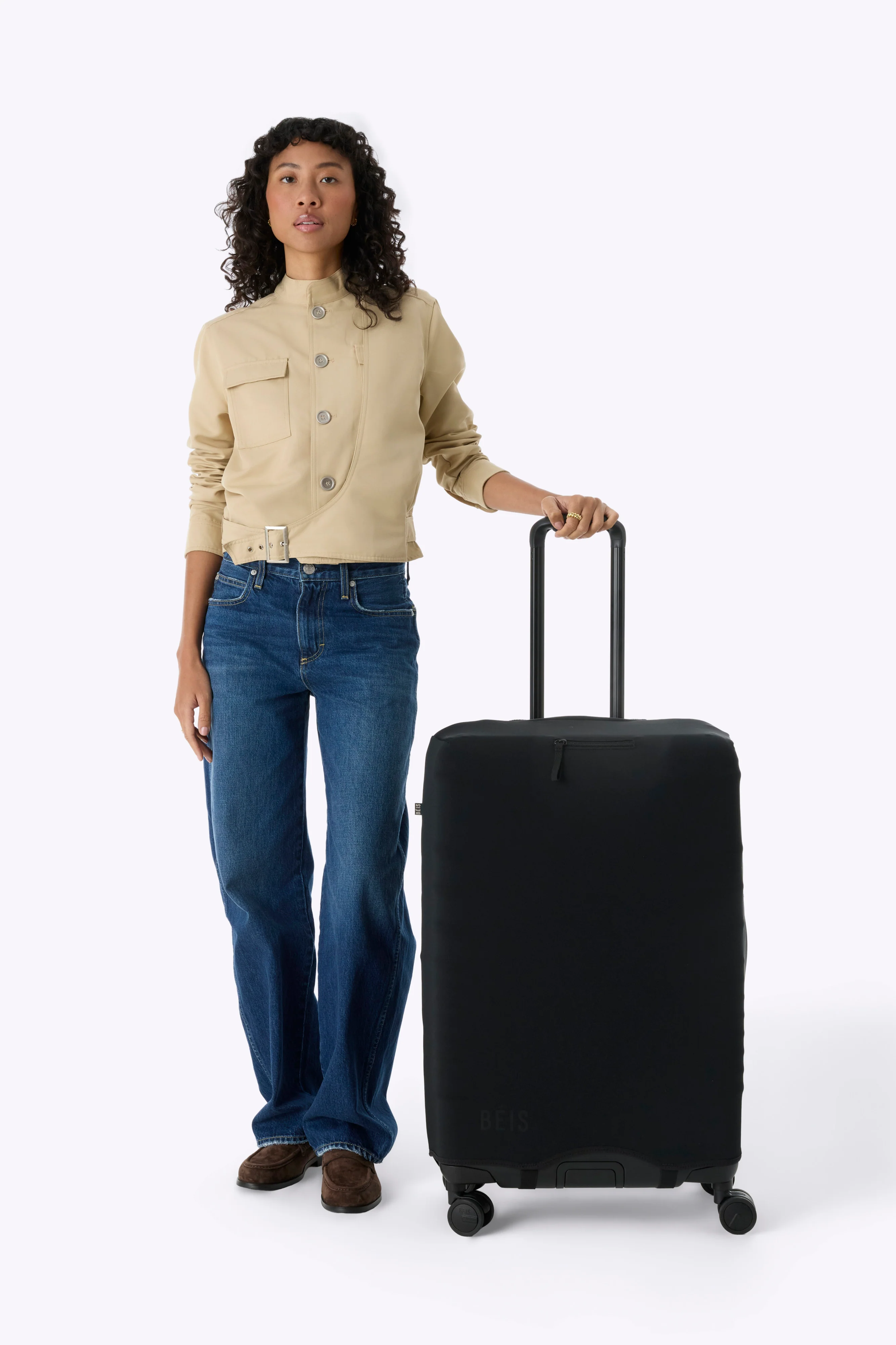 The Hybrid Check-In Luggage Cover in Black - Image 4