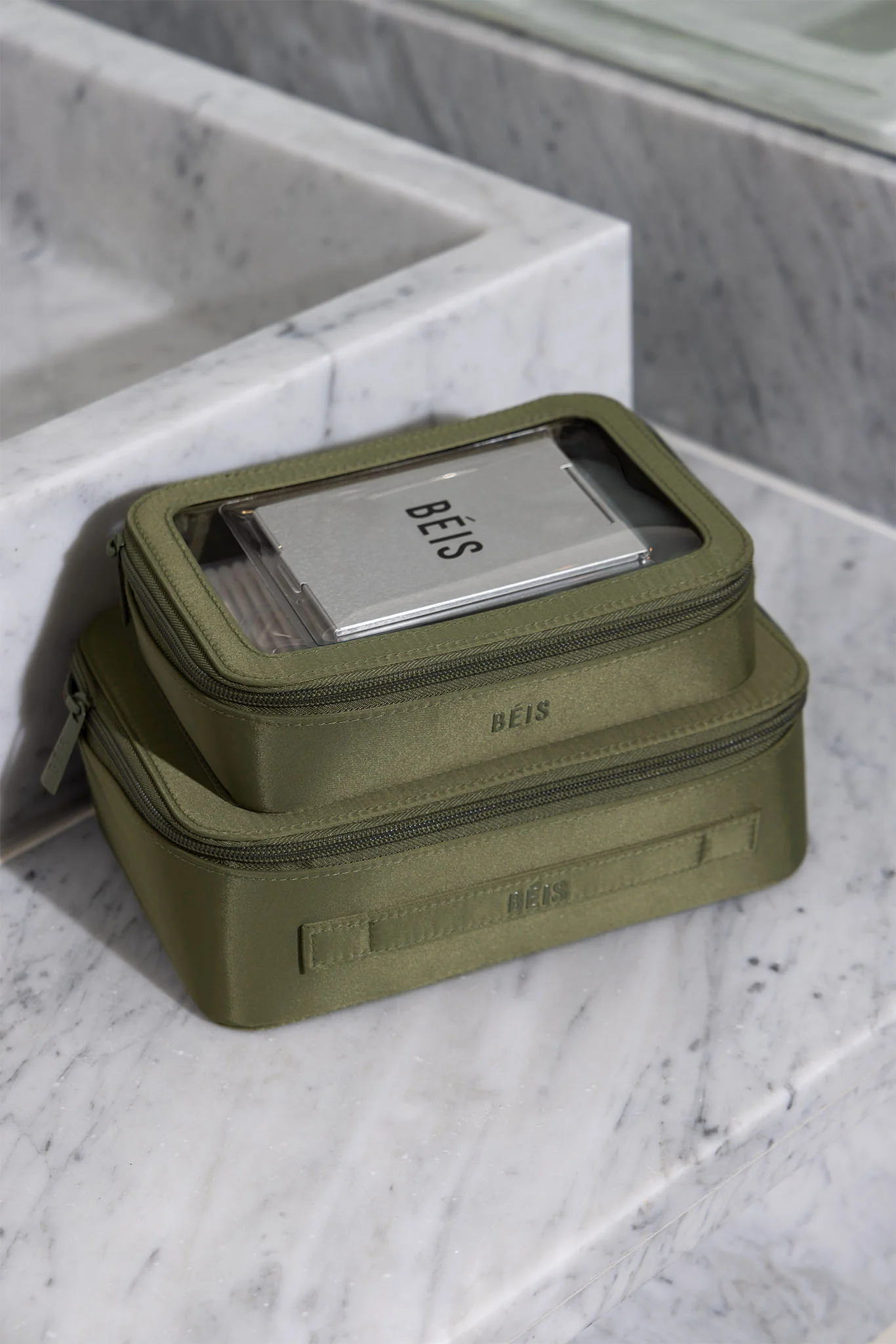 The In Flight Cosmetic Set in Olive - Image 6