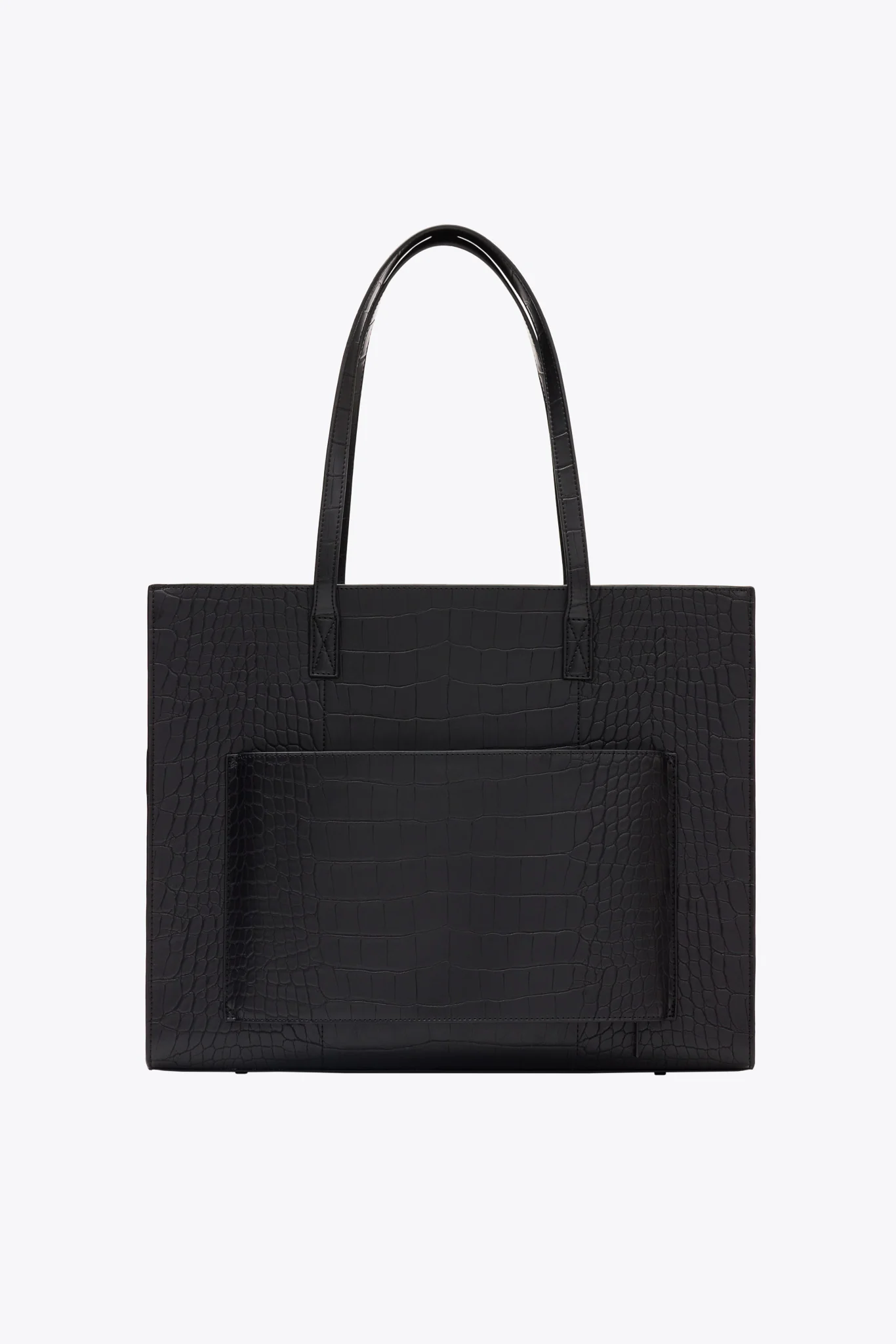 The Large Work Tote in Black Croc - Image 3