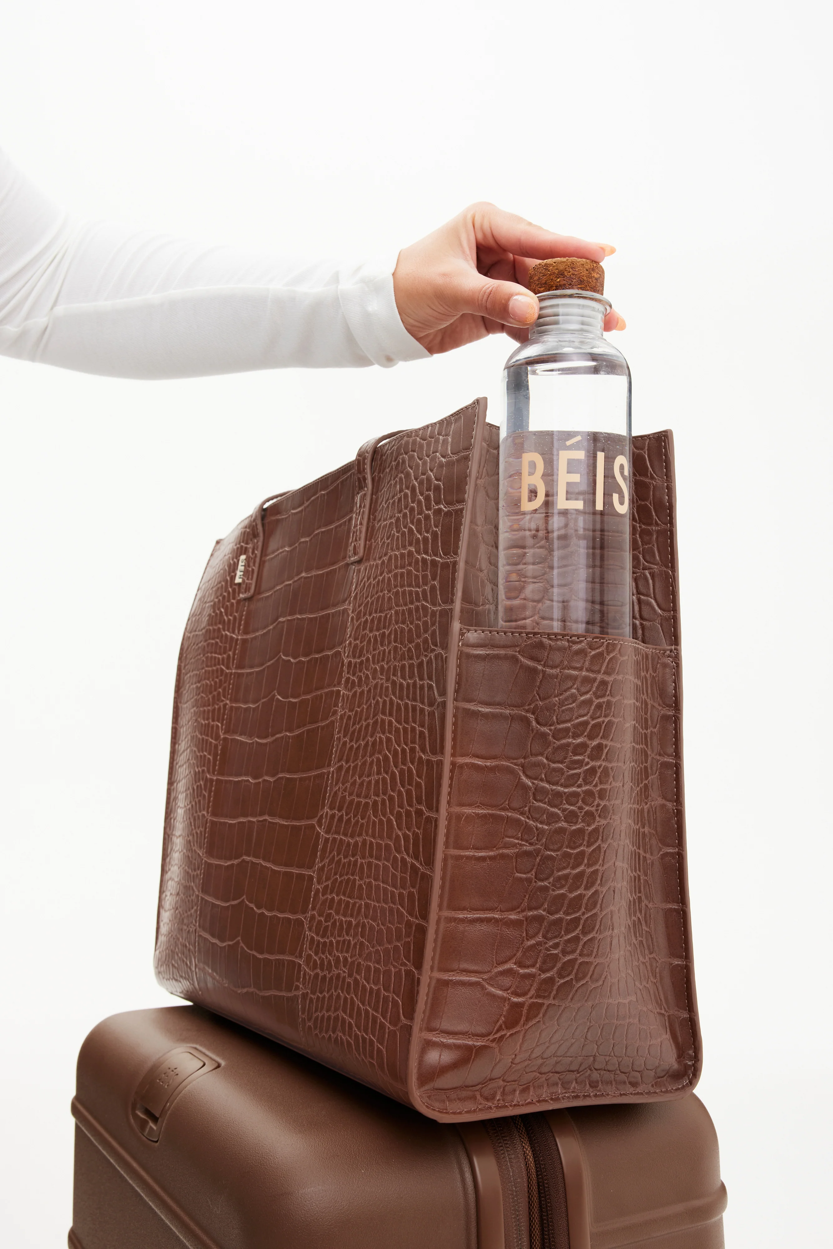 The Large Work Tote in Maple Croc - Image 8