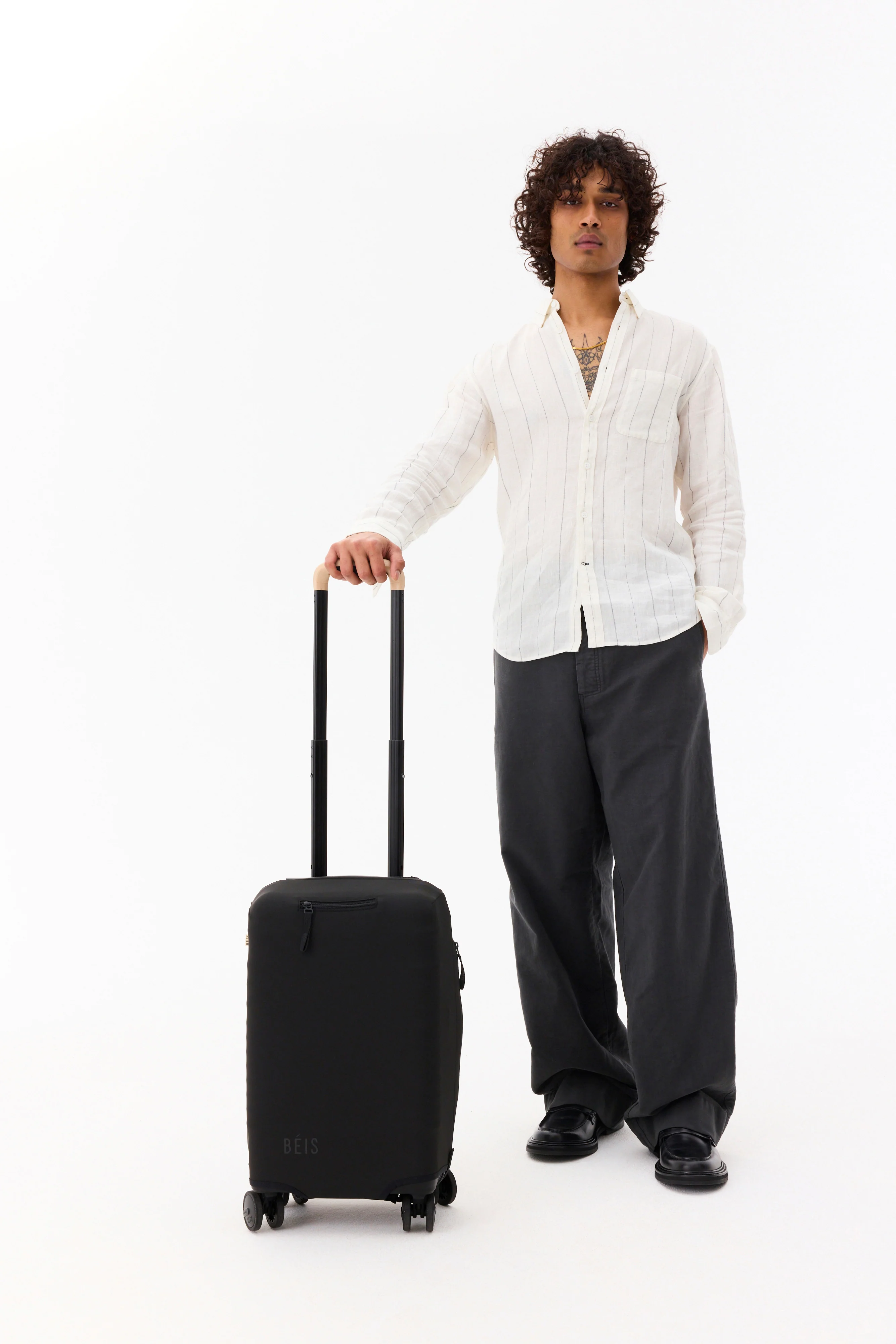 The Small Carry-On Luggage Cover in Black - Image 4