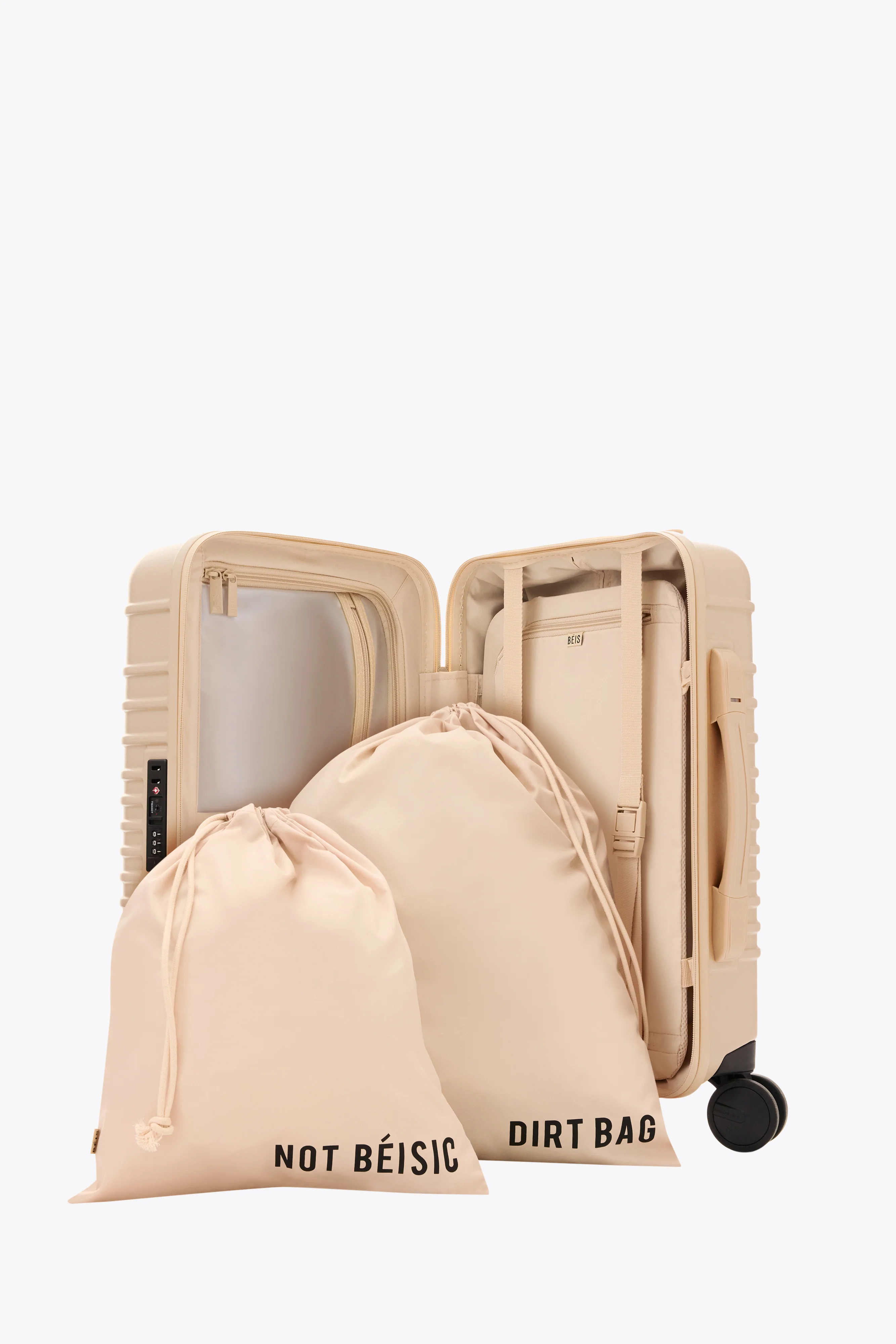 The Small Carry-On Roller in Beige - Image 4