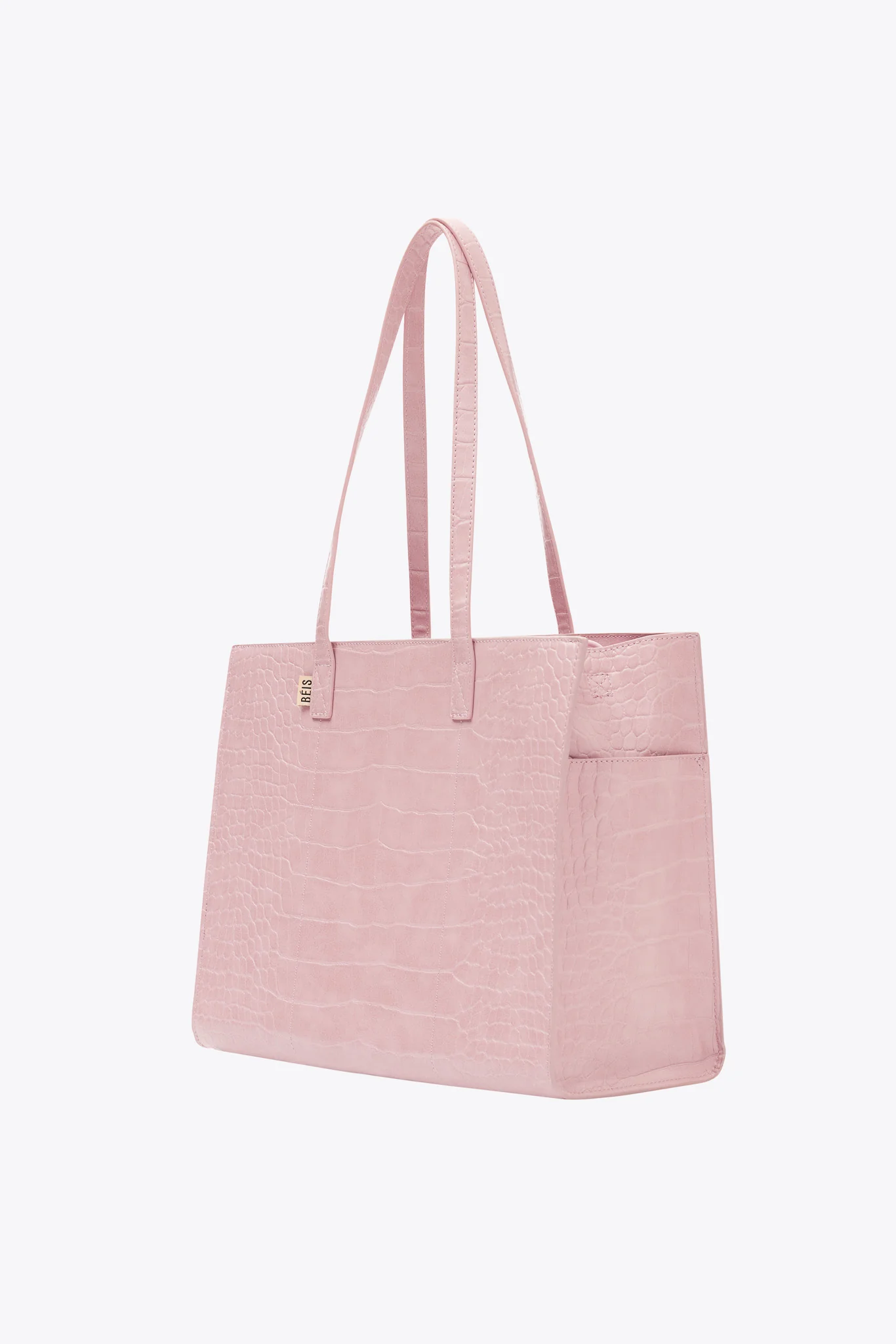 The Work Tote in Atlas Pink Croc - Image 4
