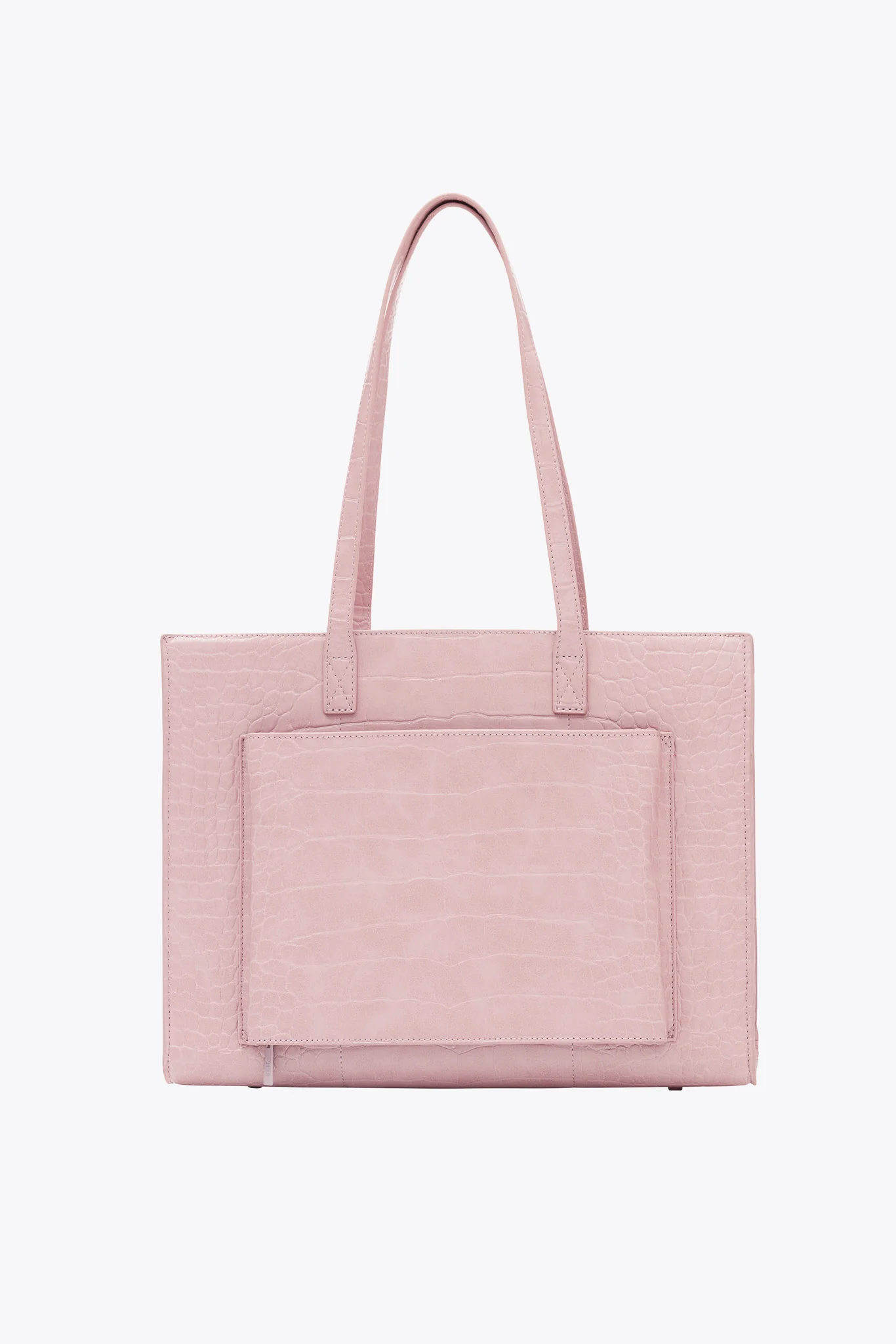 The Work Tote in Atlas Pink Croc - Image 5