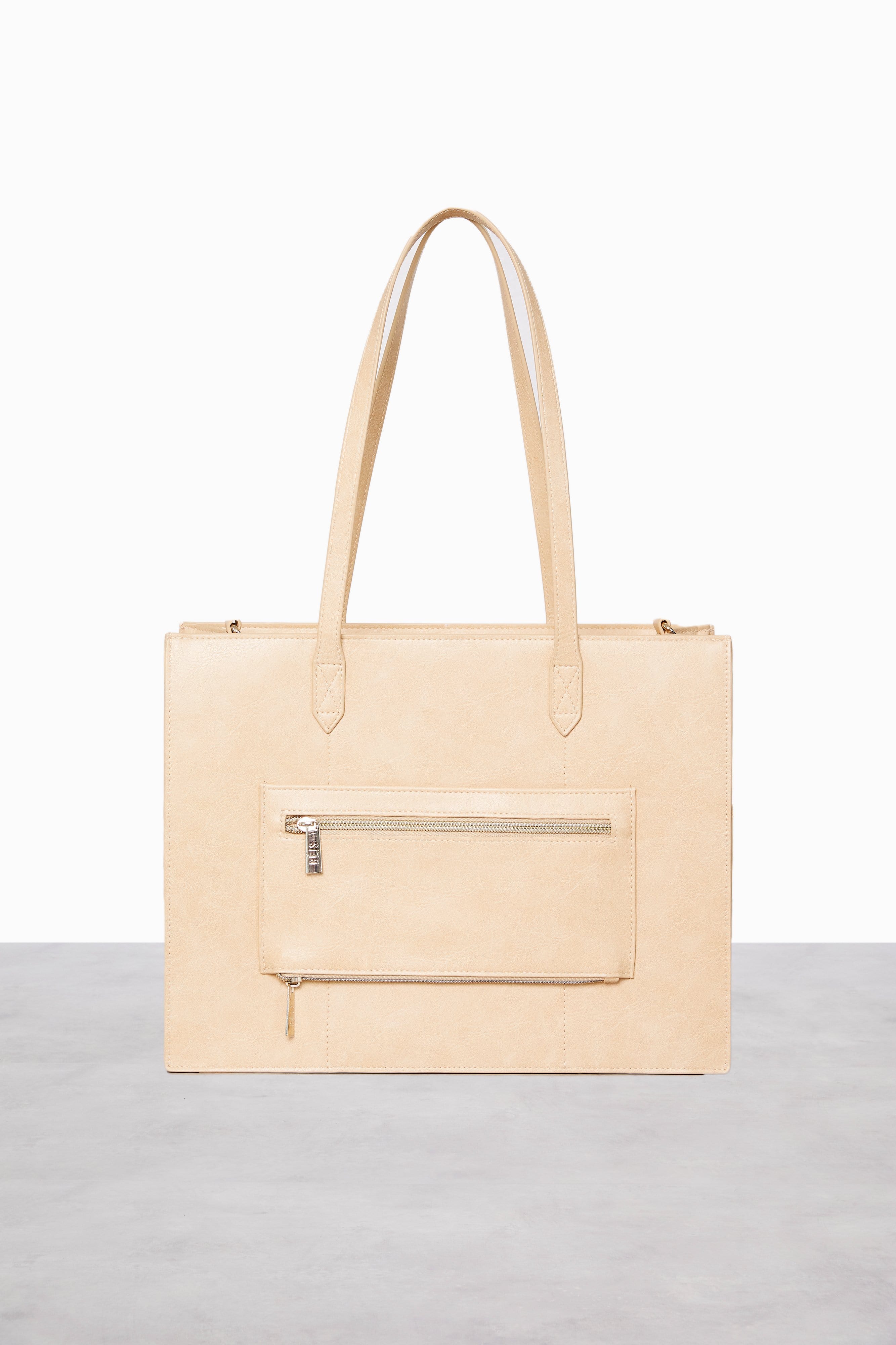 The Work Tote in Beige - Image 4
