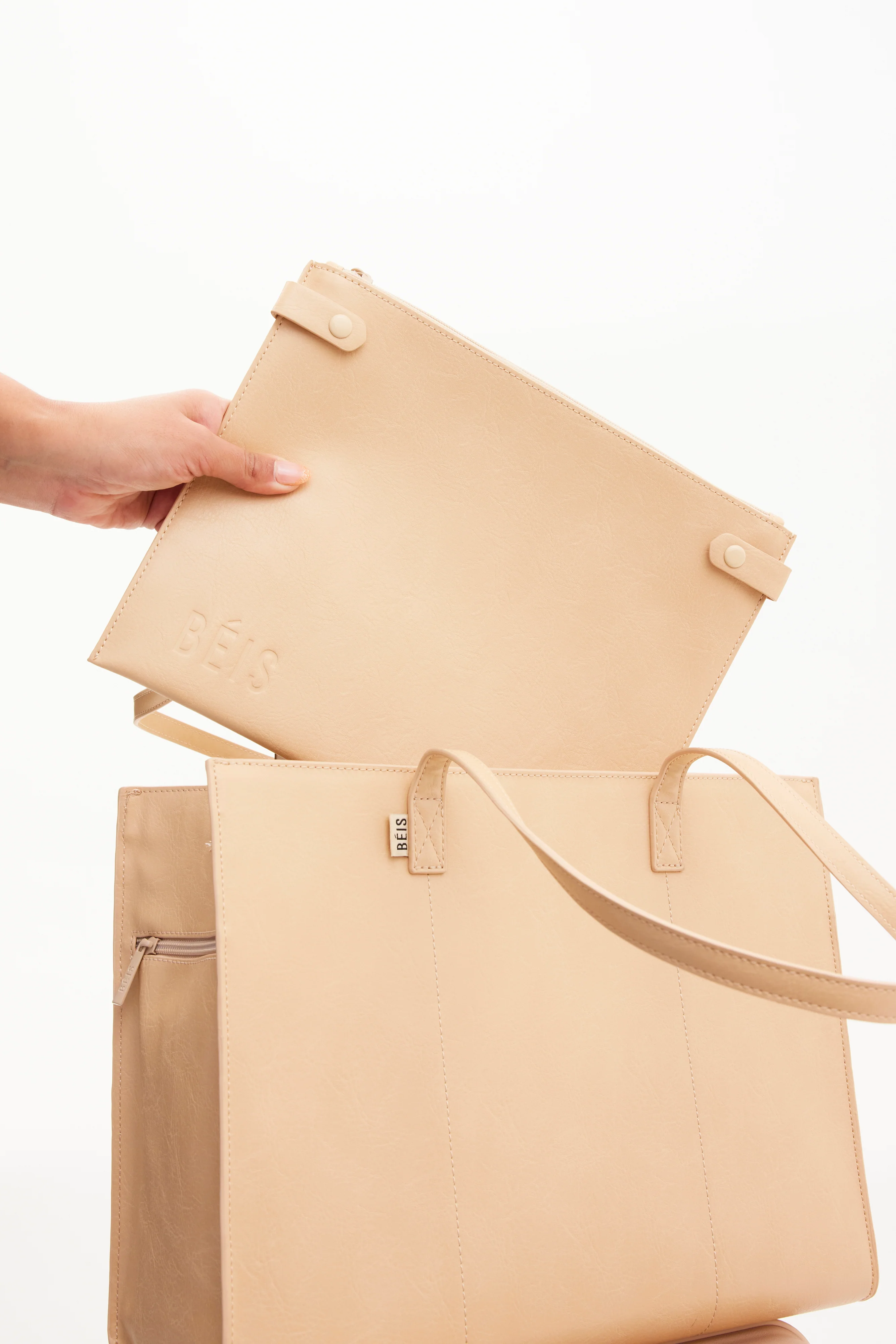 The Work Tote in Beige - Image 4