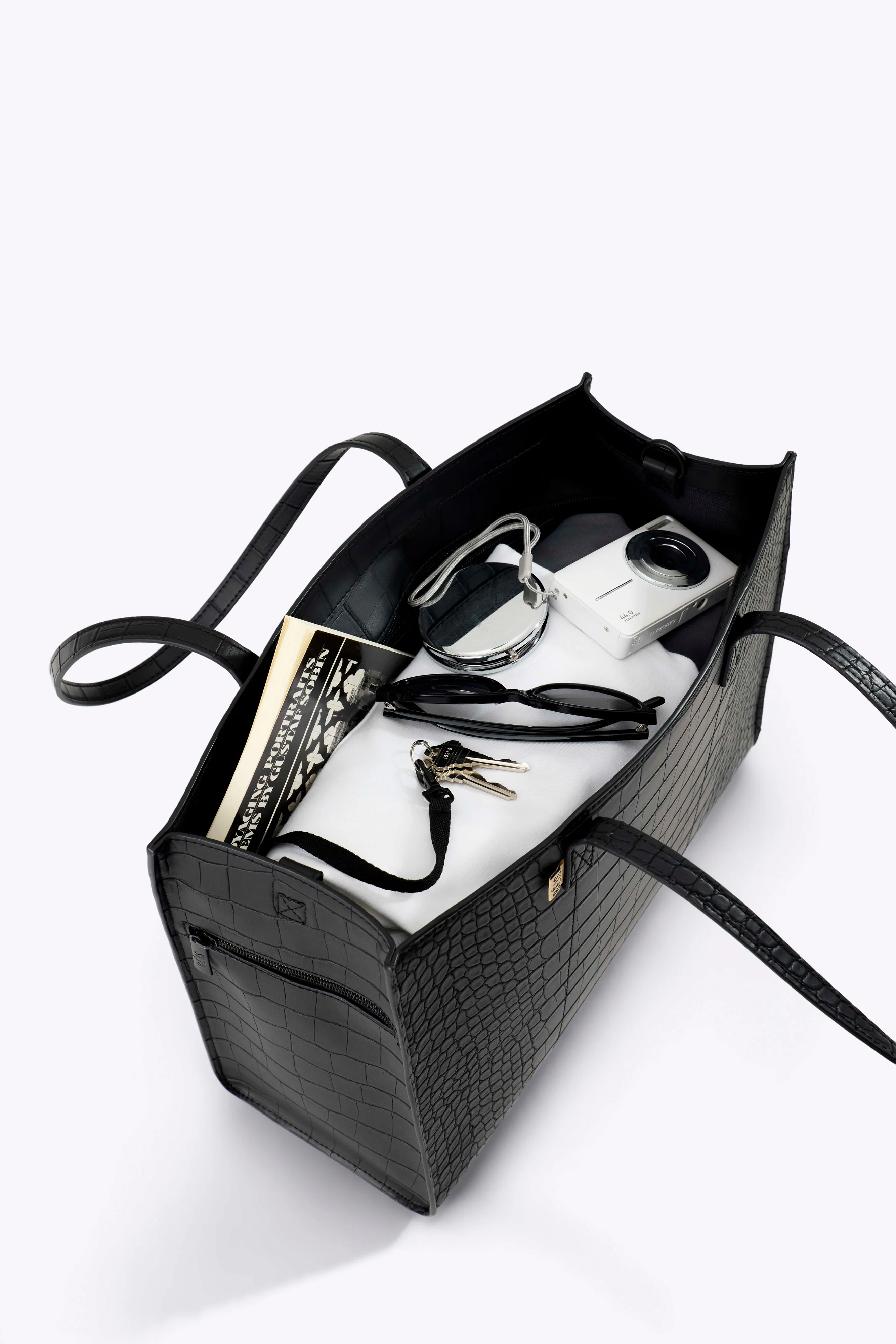 The Work Tote in Black Croc - Image 11