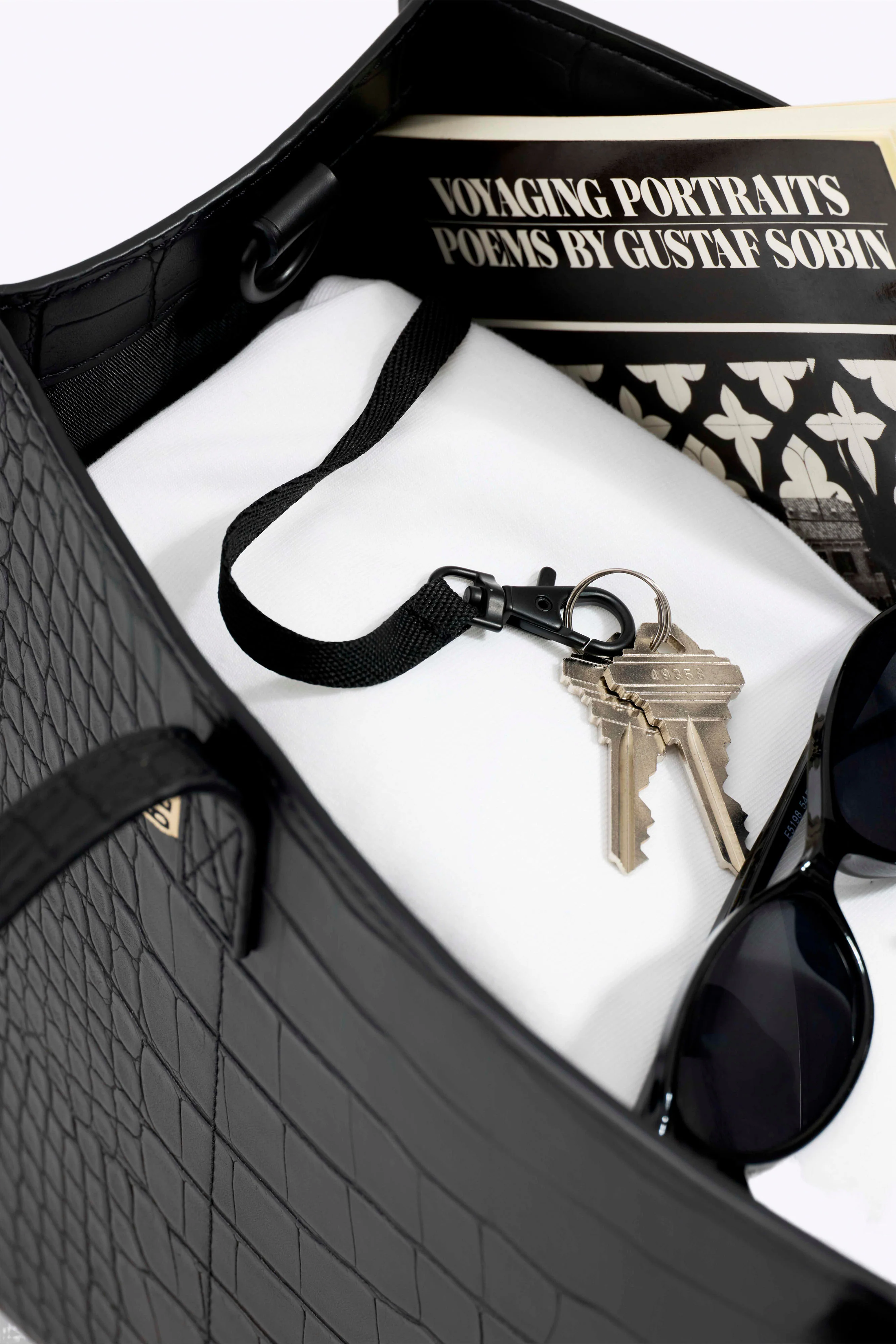 The Work Tote in Black Croc - Image 7
