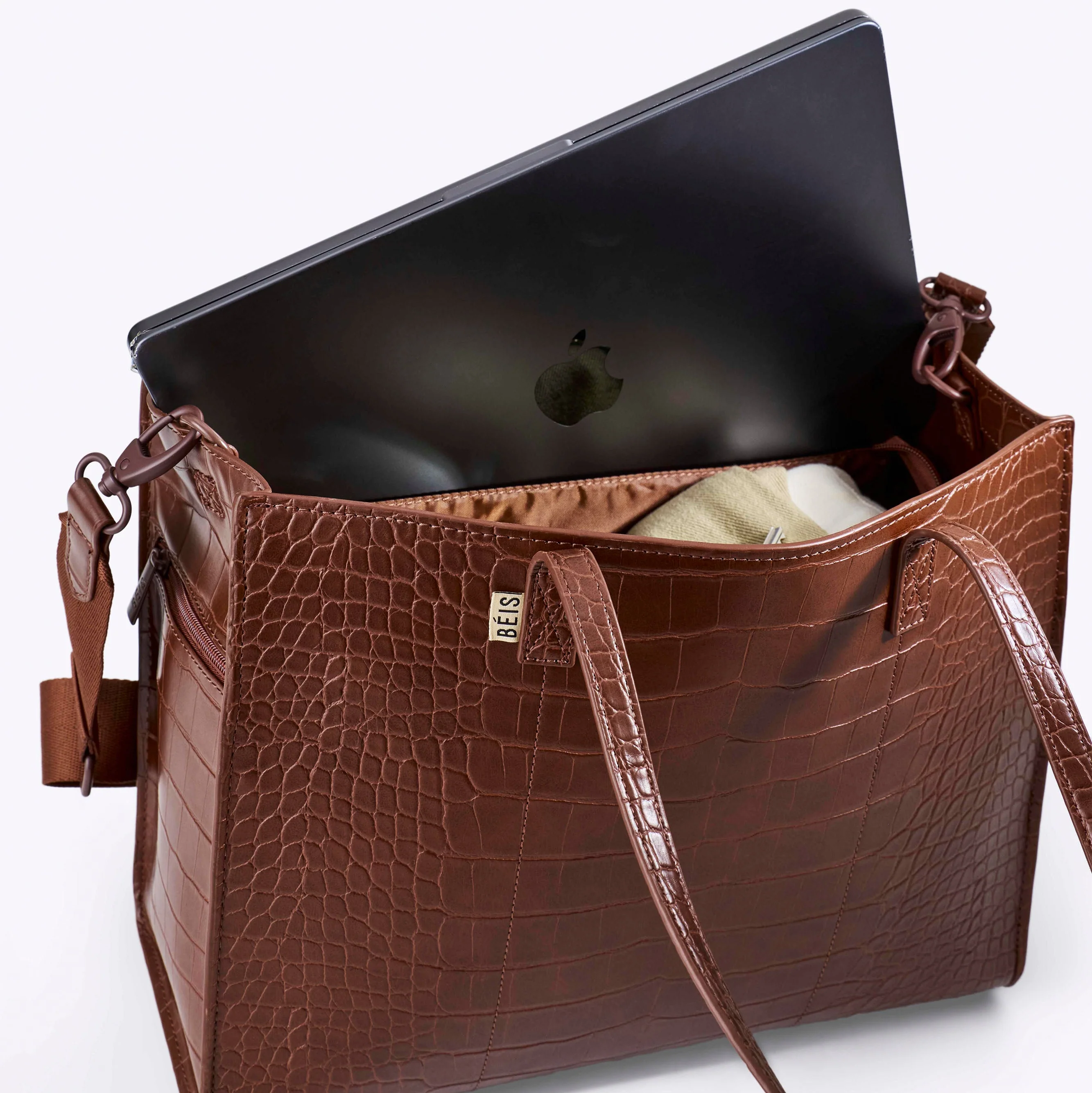 The Work Tote in Maple Croc - Image 5